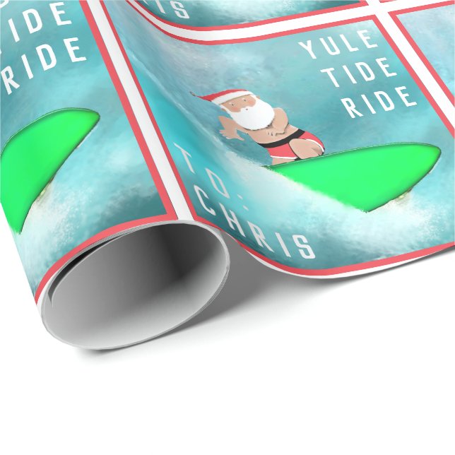 Surfboard Christmas Gift Wrapping Paper (Roll Corner)