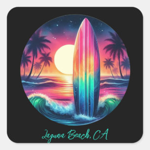 Surfboard Escape Square Sticker