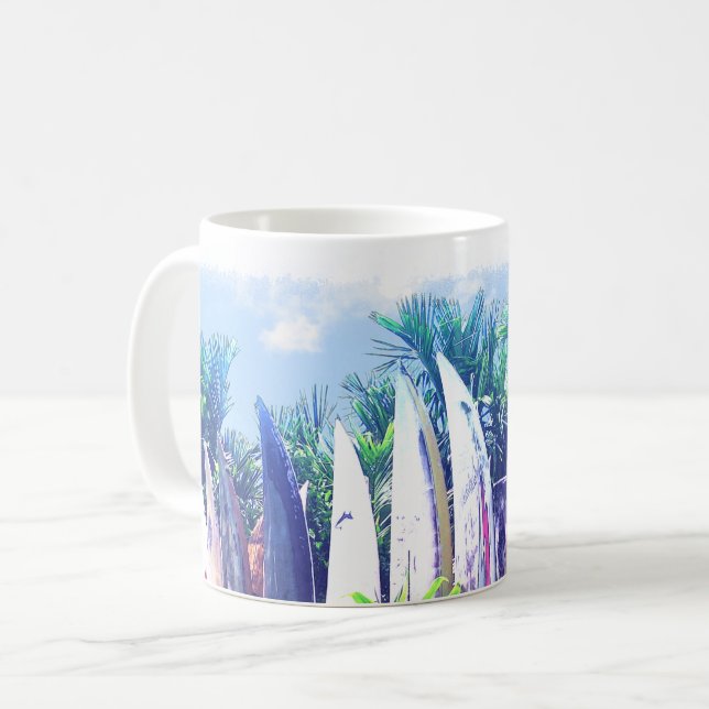 Surfboard Fence Coffee Mug (Front Left)