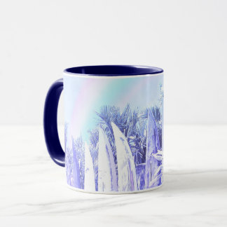 Surfboard Fence in Pastel Blue Mug