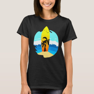 Surfboard I California Beach Wave Palm T-Shirt