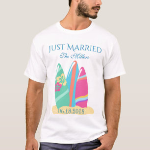 Surfboard Just Married T-Shirt