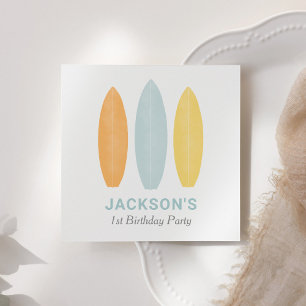 Surfboard Kids Birthday Party Napkin
