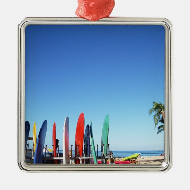 Surfboard Metal Tree Decoration (Front)