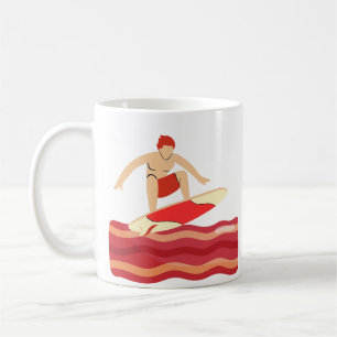 Surfboard on Bacon Wave Coffee Mug