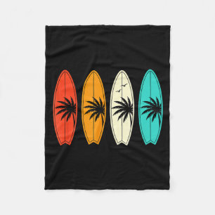 Surfboard Palm Tree Beach Kids Summer Sports Fleece Blanket