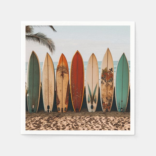 Surfboard Paper Napkins  (Front)