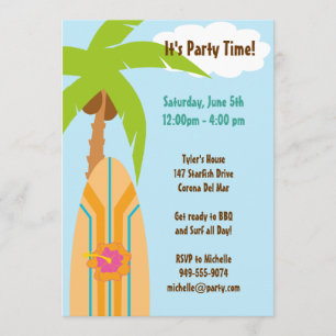Surfboard Party Invitation