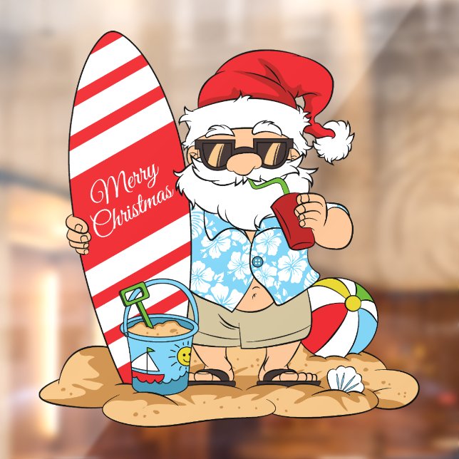 Surfboard Santa Window Cling (Sheet 2)