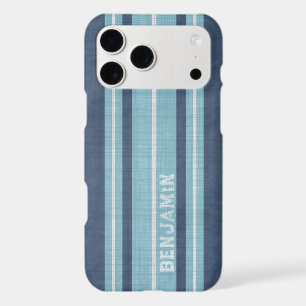 Surfboard Stripes - Grunge Navy and Aqua - Name