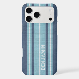 Surfboard Stripes - Grunge Navy and Aqua - Name