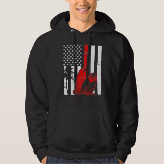 Surfboard Surf Thin Red Line American flag Surfing Hoodie