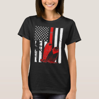 Surfboard Surf Thin Red Line American flag Surfing T-Shirt
