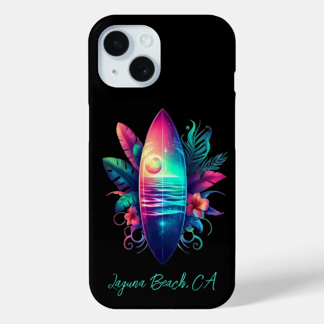 Surfboard Tropical Beach- Case-Mate iPhone Case (Back)