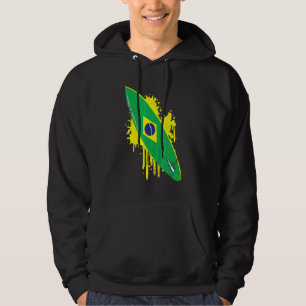 Surfboard Vintage With Brazil Flag - Surfing Surf Hoodie
