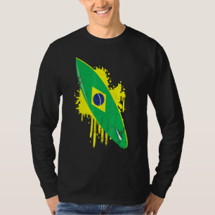 Surfboard Vintage With Brazil Flag - Surfing Surf T-Shirt