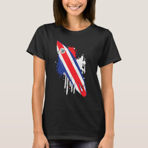 Surfboard Vintage With Costa Rica Flag - Surfing S T-Shirt