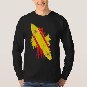 Surfboard Vintage With Spain Flag - Surfing Surf T-Shirt