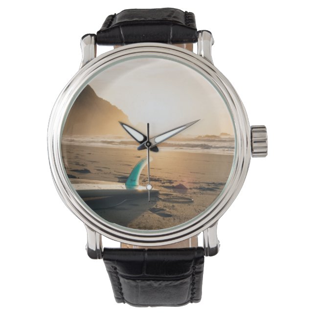 Surfboard watch. Sunset, beach, sea Watch (Front)