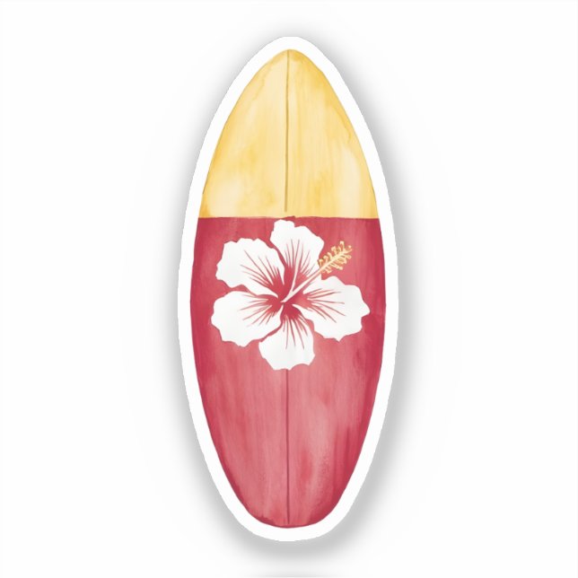 Surfboard with Hibiscus Flower (Front)