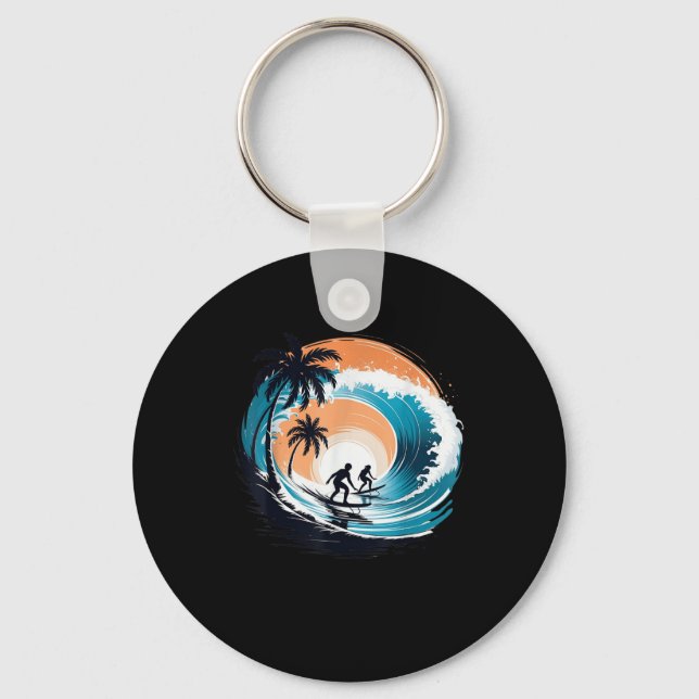 Surfboarder Hawaii Wave Surfing Surfboard Lover Be Key Ring (Front)