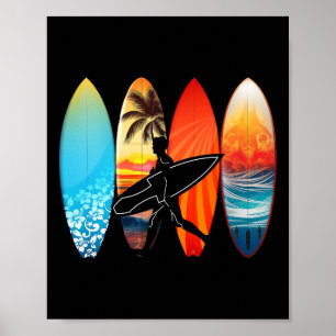 Surfboarder Hawaii Wave Surfing Surfboard Lover Be Poster