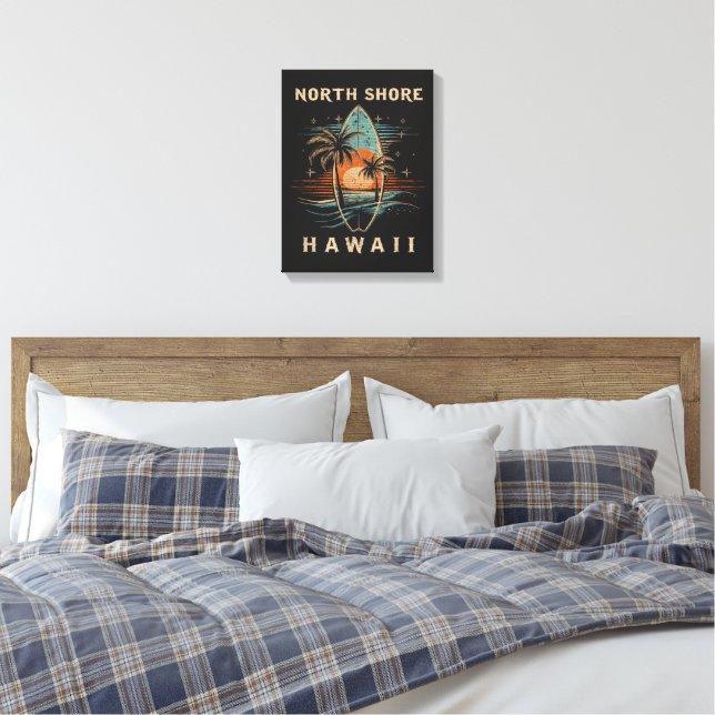 Surfboarder North Shore Hawaii  Canvas Print (Insitu(Bedroom))