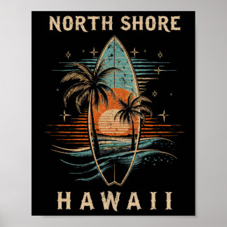 Surfboarder North Shore Hawaii Surf Board Surfing Poster