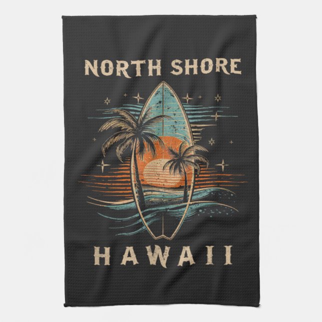 Surfboarder North Shore Hawaii  Tea Towel (Vertical)