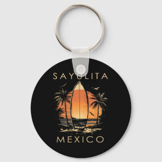 Surfboarder Sayulita Mexico Beach Surfing Surfer V Key Ring