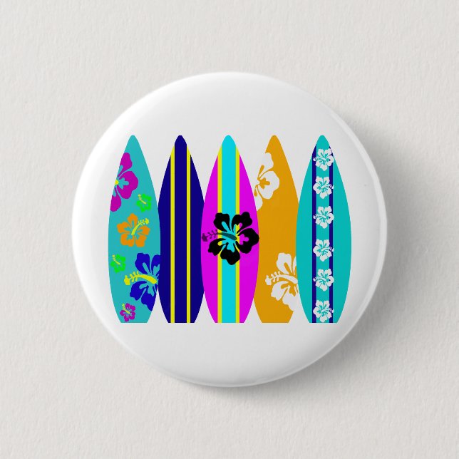 Surfboards 6 Cm Round Badge (Front)
