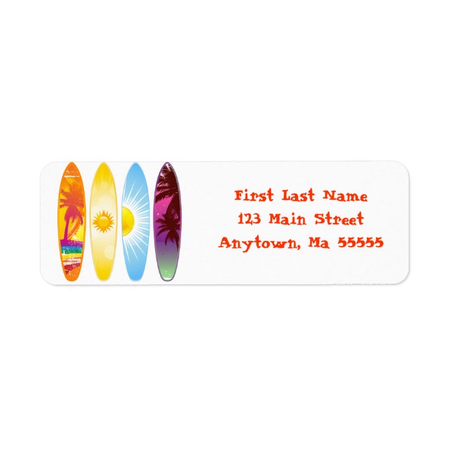 Surfboards Address Labels (Front)