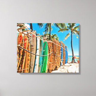 Surfboards at Waikiki Beach, Hawaii Canvas Print