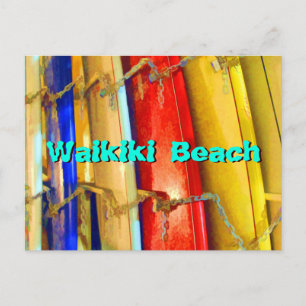 Surfboards at Waikiki Beach Postcard
