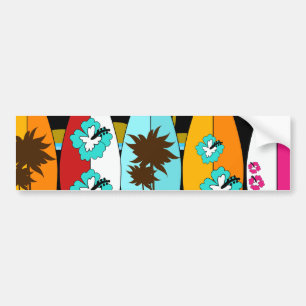 Surfboards Beach Bum Surfing Surfer Hippie Vans Bumper Sticker