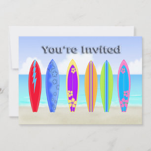 Surfboards Beach Party Invitations