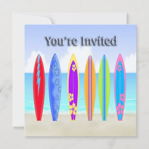 Surfboards Beach Party Invitations