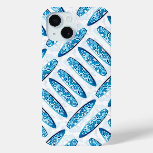 Surfboards Blue Pattern Case-Mate iPhone Case (Back)