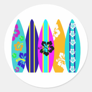 Surfboards Classic Round Sticker