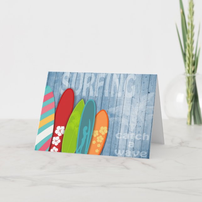 Surfboards Greeting Card (Front)