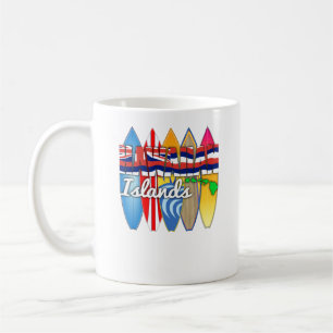 Surfboards Hawaii Flag Coffee Mug