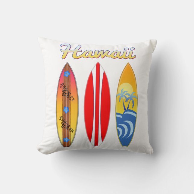 Surfboards Hawaii Islands Cushion (Front)