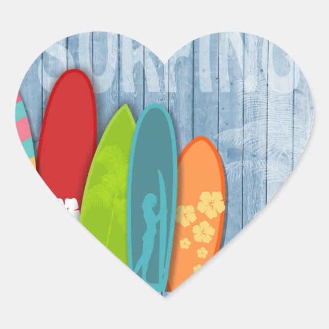 Surfboards Heart Sticker (Front)