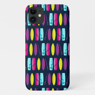 Surfboards on Dark Blue Colourful Surfer's Case-Mate iPhone Case