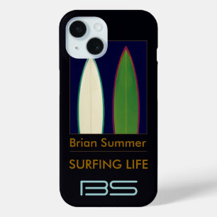 surfboards personalised surf-themed iPhone 15 case