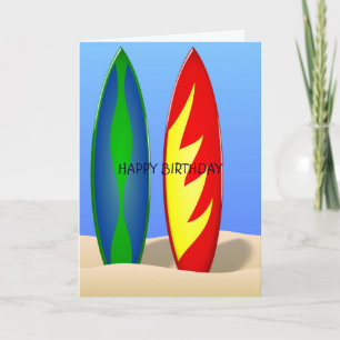 Surfboards retro surf Birthday Card