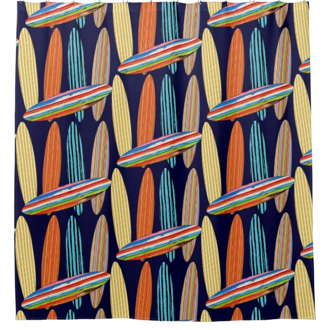 Surfboards Shower Curtain (Front)