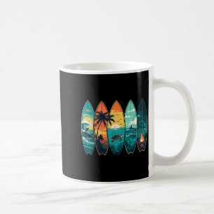 Surfboards Sunset Ocean Beach Vibe Surfer Coffee Mug