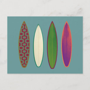 surfboards  ~ surfing style postcard