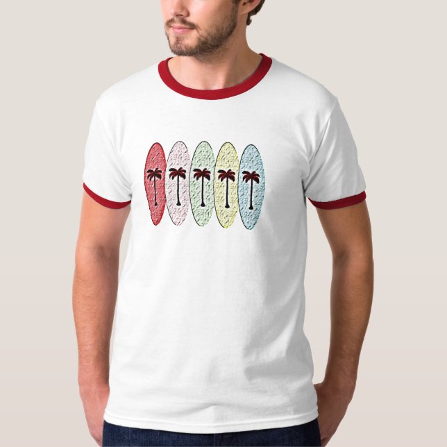 surfboards with palm trees2 T-Shirt (Front)